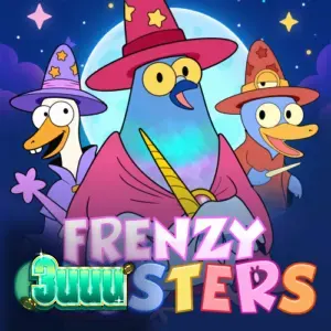 Interface do jogo Frenzy Clusters com elementos de aventura e grade de 7x7