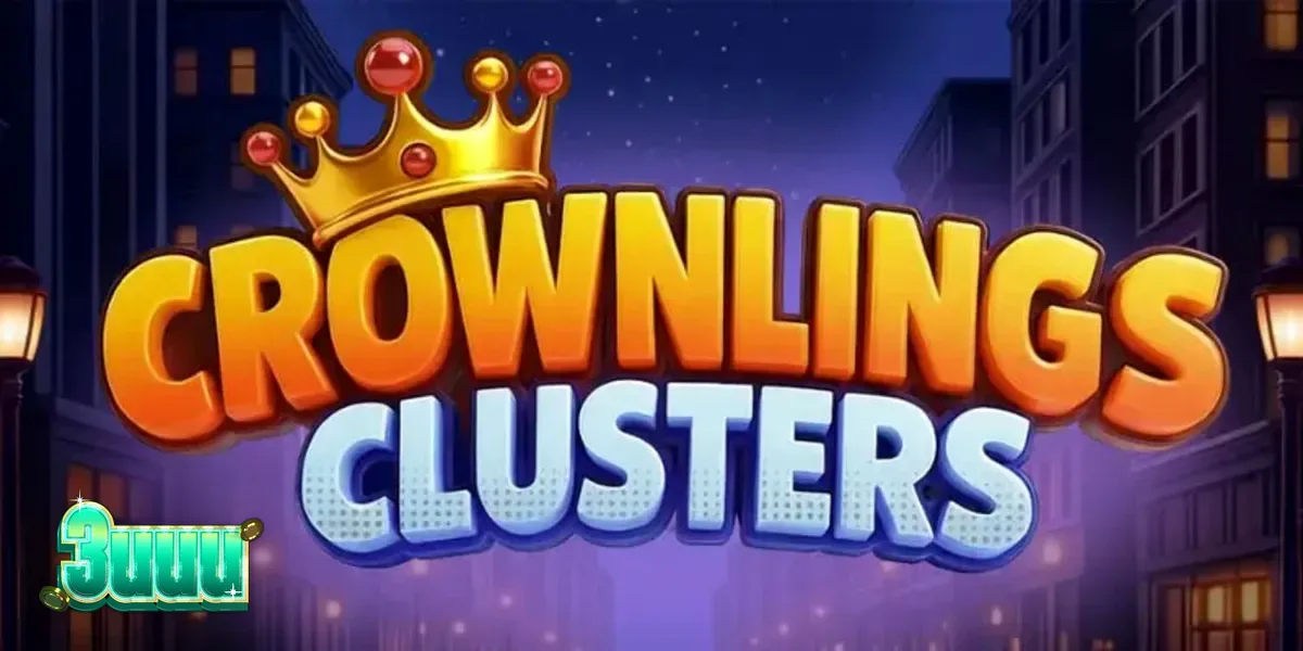 Interface vibrante e colorida do slot Crownlings Clusters com criaturas blobby neon.